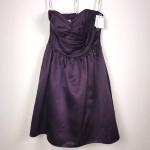 David's Bridal  Plum Strapless Cocktail SZ 12
